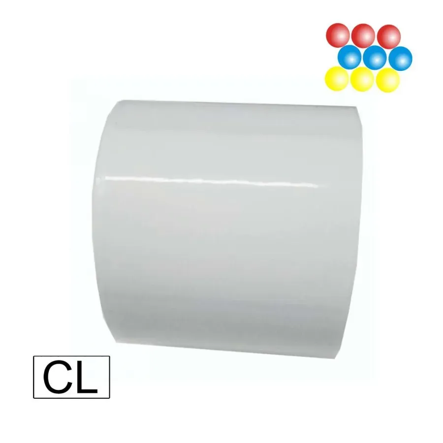 Laserdruck Etiketten Polyester PET transparent, (BxH)126mmx130m endlos, Kern:76mm ø203mm - Liner 130mm