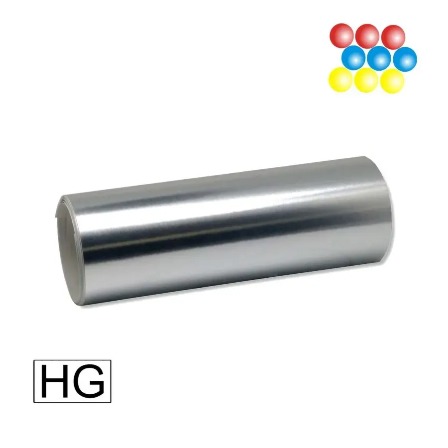 Laserdruck Etiketten Papier metallisch Silber glänzend, (BxH)127mmx130m endlos, Kern:76mm ø203mm
