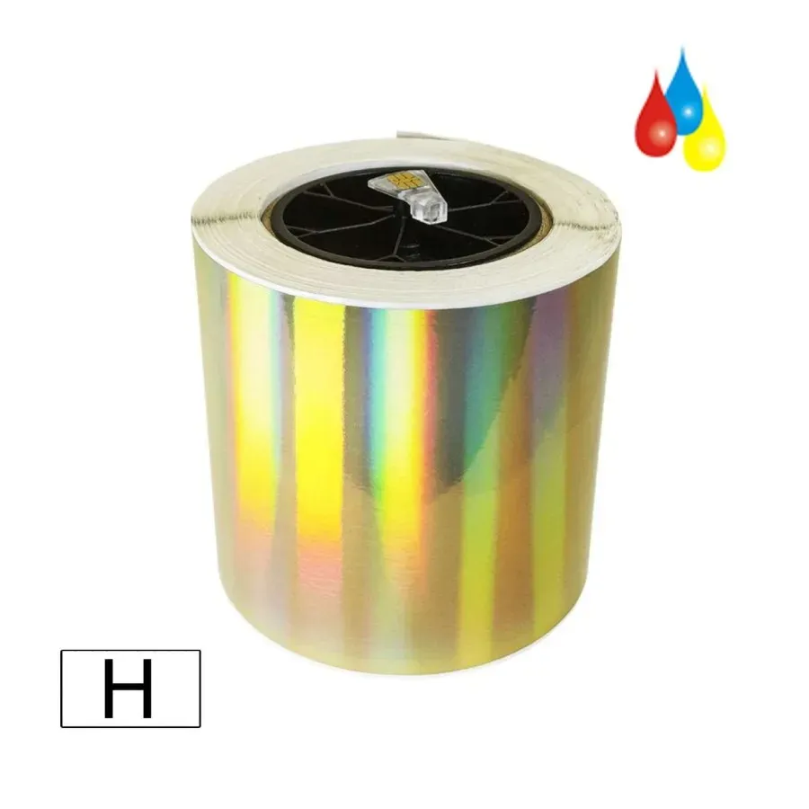 Inkjet Etiketten Polyester Gold mit Hologramm Effekt glänzend, (BxH)125mmx47m endlos, Kern:76mm ø152mm - LX610e