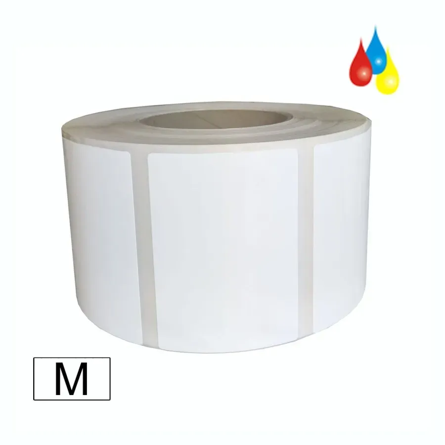 Inkjet Etiketten Polyester weiß matt, (BxH)76x63mm (3"x2,5") rechteckig, Kern:76mm ø152mm, 975 Etiketten/Rolle