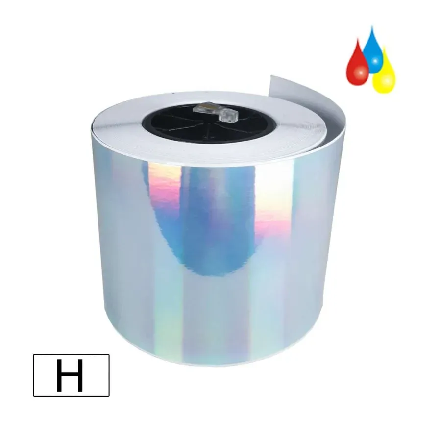 Inkjet Etiketten Polyester Silber Hologramm Effekt glänzend, (BxH)122mmx47m endlos, Kern:76mm ø152mm - LX610e