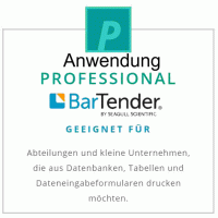 Seagull BarTender Professional, neuste Version, Anwendungslizenz & 2 Drucker mit 12 Monate Standard Support & Maintainance