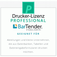 Seagull BarTender Professional, Drucker Lizenz für Bartender Pro,Download, benötigt Anwendungslizenz Pro und 12x BTP-PRT-MNT