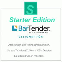 Seagull BarTender Starter - neueste Version, Anwendungslizenz & 1 Drucker mit 12 Monate Standard Support & Maintainance