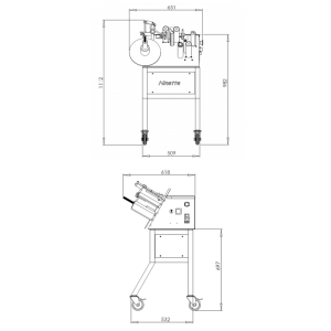 Ninette I – Halbautomatische Etikettiermaschine für zylindrische Produkte für 1 Etikett