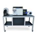OKI Eisentisch mit Rädern für den OKI 1050/1040 Pro und Aufwickler für eine reibungslose Mobilität in der Druckeranwendung, optional die separate Tischerweiterung für den Matrixentferner des OKI 1050 Pro mitbestellen 