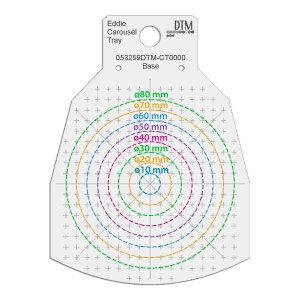 Tablet-Rondell-Erweiterung für Primera Eddie Lebensmitteldrucker, Grundplatte mit angezeichneten Kreisen 12 Halter
