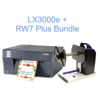 Bundle: Primera LX3000e Farbetikettendrucker Pigment Version mit RW-7+ Aufwickler/Abwickler, inklusive 30 Minuten Online Schulung, 3 Jahre Garantie*