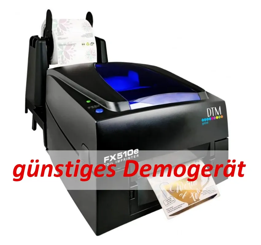 Demogerät: DTM FX510e Metall Folien Drucker zum Veredeln von Etiketten geeignet - 105,7 mm Druckbreite inkl. 30 Minuten Online Schulung, 3 Jahre Garantie*