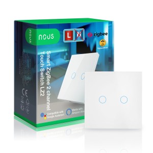 NOUS LZ2 Wandschalter 2-fach ZigBee 2x200W Schaltleistung / smart touch / ZigBee3.0