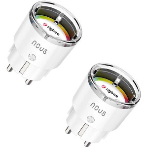 NOUS A1Z smarter Stecker ZigBee 2 Stück, max. 3450W 15A mit Strom-Verbrauchsmessungund ZigBee