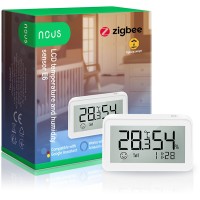 NOUS E6 ZigBee Temperatur und Luftfeuchte Sensor mit LCD Anzeige, kabellos