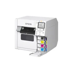 Epson ColorWorks D3800e Kompakter Farbetikettendrucker für brillante On-Demand-Etiketten, USB, Ethernet, weiß