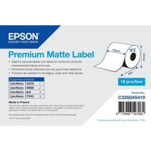 Inkjet Etiketten Papier matt, (BxH)102mmx35m endlos, Kern:46mm ø101mm, original EPSON