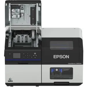 Epson ColorWorks C8000 BK, Farbetikettendrucker, glänzend schwarze Tinte, Cutter, USB, Netzwerkanschluss – Bild 2
