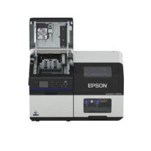 Farbetikettendrucker Epson ColorWorks C8000 (mk), Farbetikettendrucker mit glänzend schwarzer Tinte, Cutter USB & Netzwerkanschluss