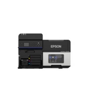 Farbetikettendrucker Epson ColorWorks C8000 (mk), Farbetikettendrucker mit glänzend schwarzer Tinte, Cutter USB & Netzwerkanschluss