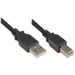 USB Kabel (A/B), 2m, schwarz USB Kabel, A/B, Länge: 2m, Farbe: schwarz