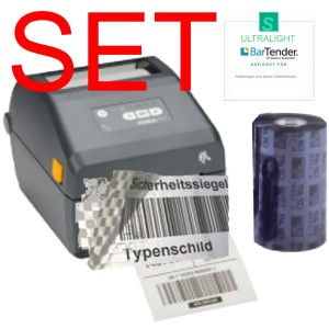 Sicherheitskennzeichnung-Set 1: Zebra ZD420t Drucker + 5.000 Etiketten und Thermotransferbänder