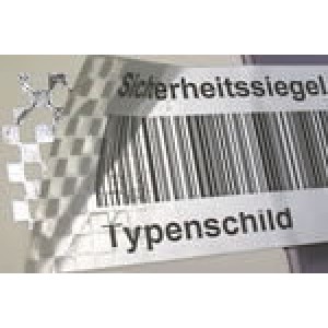 Sicherheits-Rollenetiketten, Format 40 x 20 mm für Thermotransfer Drucker - Checkerboard-Sicherheitsetiketten, delaminierend mit Schachbrettmuster