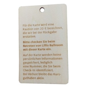 RFID Wood Card / Holzkarte mit Alien Higgs 3 RFID Chip, Birkenholz