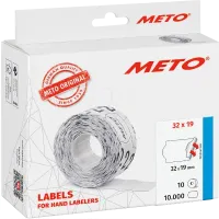 Meto Preisetiketten, 32 x 19 mm, permanent haftend, weiß, 10.000 Stück