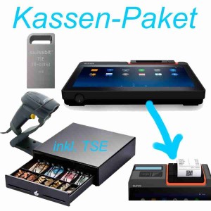 Sunmi D2 Mini Kassensystembundle für JTL POS, Kundendisplay 10'', (VFD), integrierter Bondrucker, TSE, Scanner und Kassenschublade inkl. Online Service*