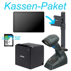Sunmi M2 Kassenbundle für JTL POS mit Swissbit TSE, EPSON Bluetooth-Bondrucker, 1D Bluetooth Scanner, einarmige VESA-Halterung inkl. Online Service*