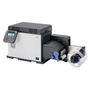 OKI Pro 1040 Etikettendrucker für dauerhafte Etiketten, Rollen-Laserdrucker - von Rolle auf Rolle