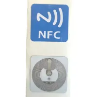 RFID PVC Glänzend Aufkleber, Blau mit NFC in 25x25mm Rechteckig mit Ntag 213 Chip,...