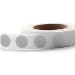 RFID Aufkleber/Label, HF, NFC, 25mm rund, zerstört bei Ablösen, mit NTAG213 Chipset (auch Führerschein), Handy Lesbar
