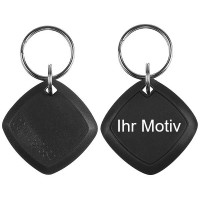 RFID personalisierbarer Schlüsselanhänger/Keyfob mit Wunschchip bestücken, Kunststoff,  verschiedene Frequenzen für z.B. Zugangskontrollen, klein, leicht, bequem zu tragen, Sturzresistent