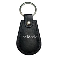 RFID personalisierbarer Schlüsselanhänger/Keyfob mit Ihrem Wunschchip bestücken, Ovalform in Lederoptik, verschiedene Farben & Frequenzen für z.B. Zugangskontrollen, hochwertig und leicht