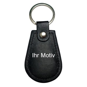 RFID personalisierbarer Schlüsselanhänger/Keyfob mit Ihrem Wunschchip bestücken, Ovalform in Lederoptik, verschiedene Farben & Frequenzen für z.B. Zugangskontrollen, hochwertig und leicht