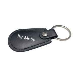 RFID personalisierbarer Schlüsselanhänger/Keyfob mit Ihrem Wunschchip bestücken, Ovalform in Lederoptik, verschiedene Farben & Frequenzen für z.B. Zugangskontrollen, hochwertig und leicht