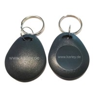 RFID Schlüsselanhänger/Keyfob schwarz bauchig mit dem F08 Chip, MIFARE® 1K kompatibel