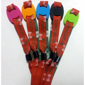 RFID Stoff & Silikon Armband (Wristband) für den einmaligen Gebrauch, versch. Farben und Wunschchip