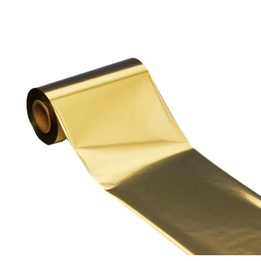 Gold Folie, glänzend metallisch für Primera FX400e/FX500e & DTM  FX510e/FX810e , 65mm breit x 200m lang