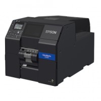 Farbetikettendrucker EPSON ColorWorks C6000Ae, Cutter, Display, USB, Ethernet, schwarz Druckbreite max. 108mm