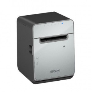 Etikettendrucker Epson TM-L100, 8 Punkte/mm (203dpi), Cutter, linerless, USB, Lightning, Ethernet, inkl.: Netzteil,  schwarz
