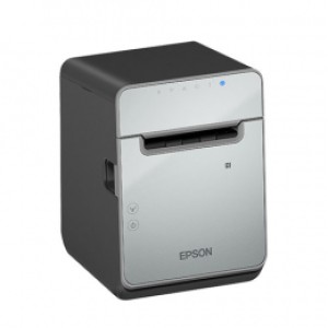 Epson Etikettendrucker TM-L100, 8 Punkte/mm (203dpi), Cutter, linerless, USB, Lightning, Bluetooth, Ethernet, inkl.: Netzteil, Netzkabel (EU), Farbe: schwarz