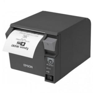 Thermodrucker ,Epson TM-T70II, USB, RS232, optischer Sensor, dunkelgrau Kassendrucker mit praktischer Frontbedienung