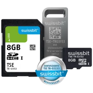 Swissbit TSE, microSD-Karte, 8 GB in der geschützen Blister Verpackung mit reduzierter Laufzeit 